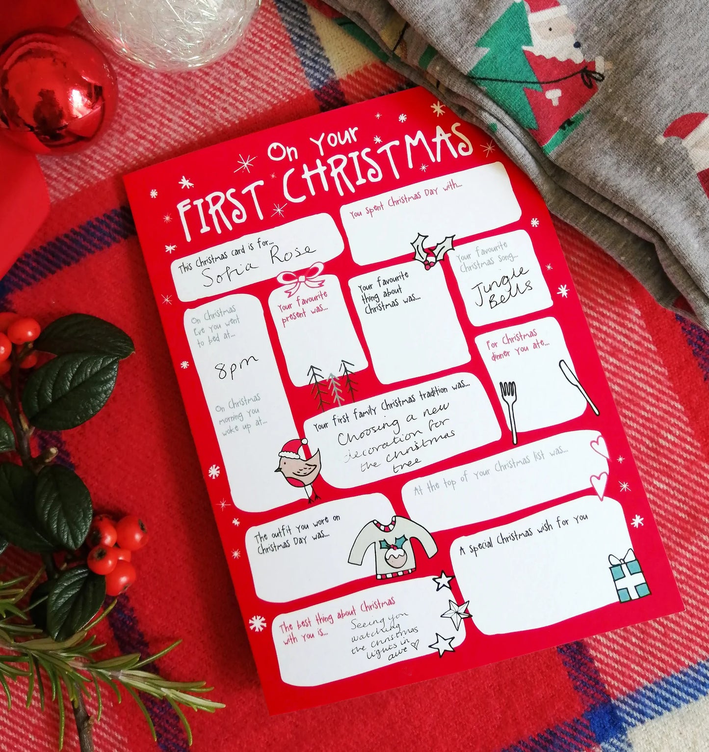 Baby's First Christmas Fill In The Blanks Card