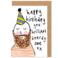 Brilliant Beardy One Bald Brown Beard Happy Birthday Card