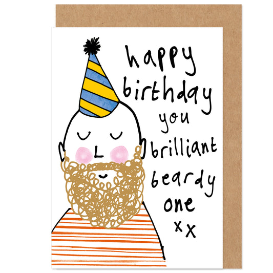 Brilliant Beardy One Bald Blonde Beard Happy Birthday Card