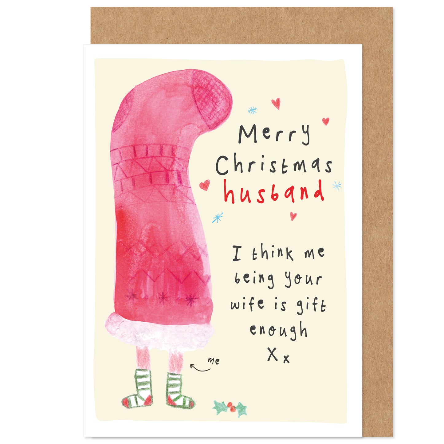 Gift Enough Funny Stocking Husband Christmas Card