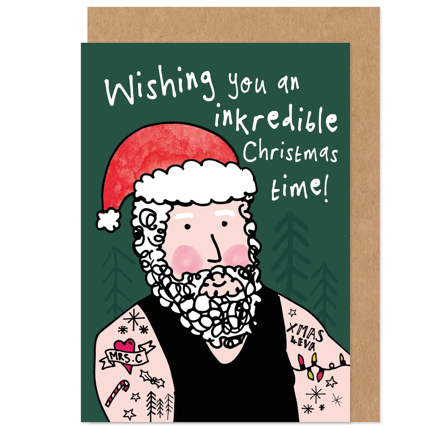 Inkredible Tattoo Santa Christmas Card