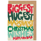 Biggest Christmas Wishes Mum + Dad Bright Typography Card