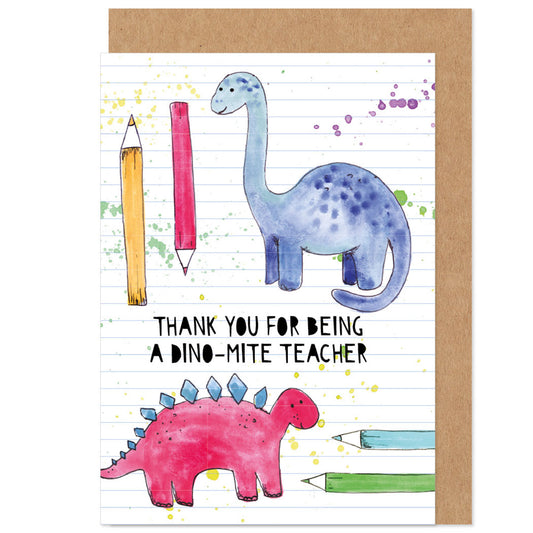 Thank You Dinomite Teacher Dinosaur Card