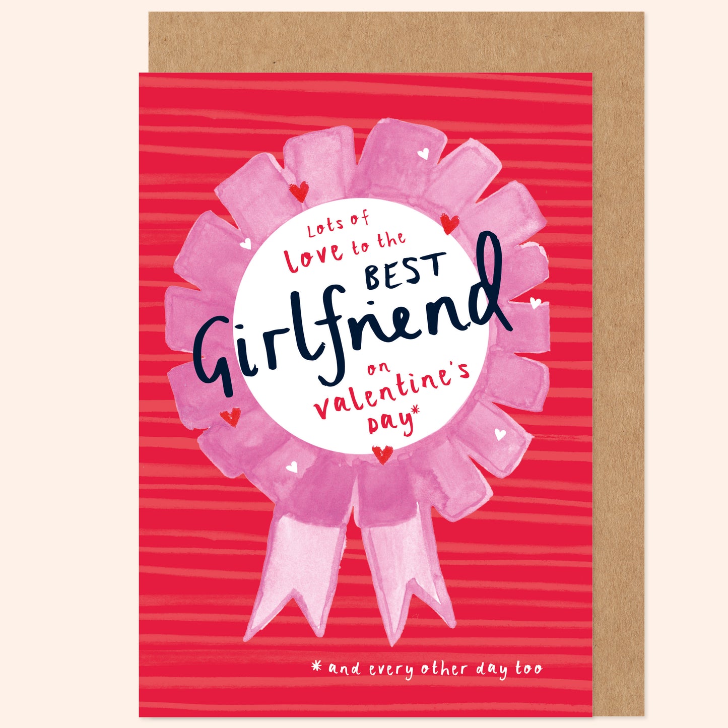 Best Girlfriend Rosette Valentine's Card