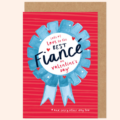 Best Fiancé Rosette Valentine's Card