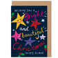 FRIEND Bright Stars Christmas Card - Merry & Bright, Holiday, Festive, Retro, Graphic