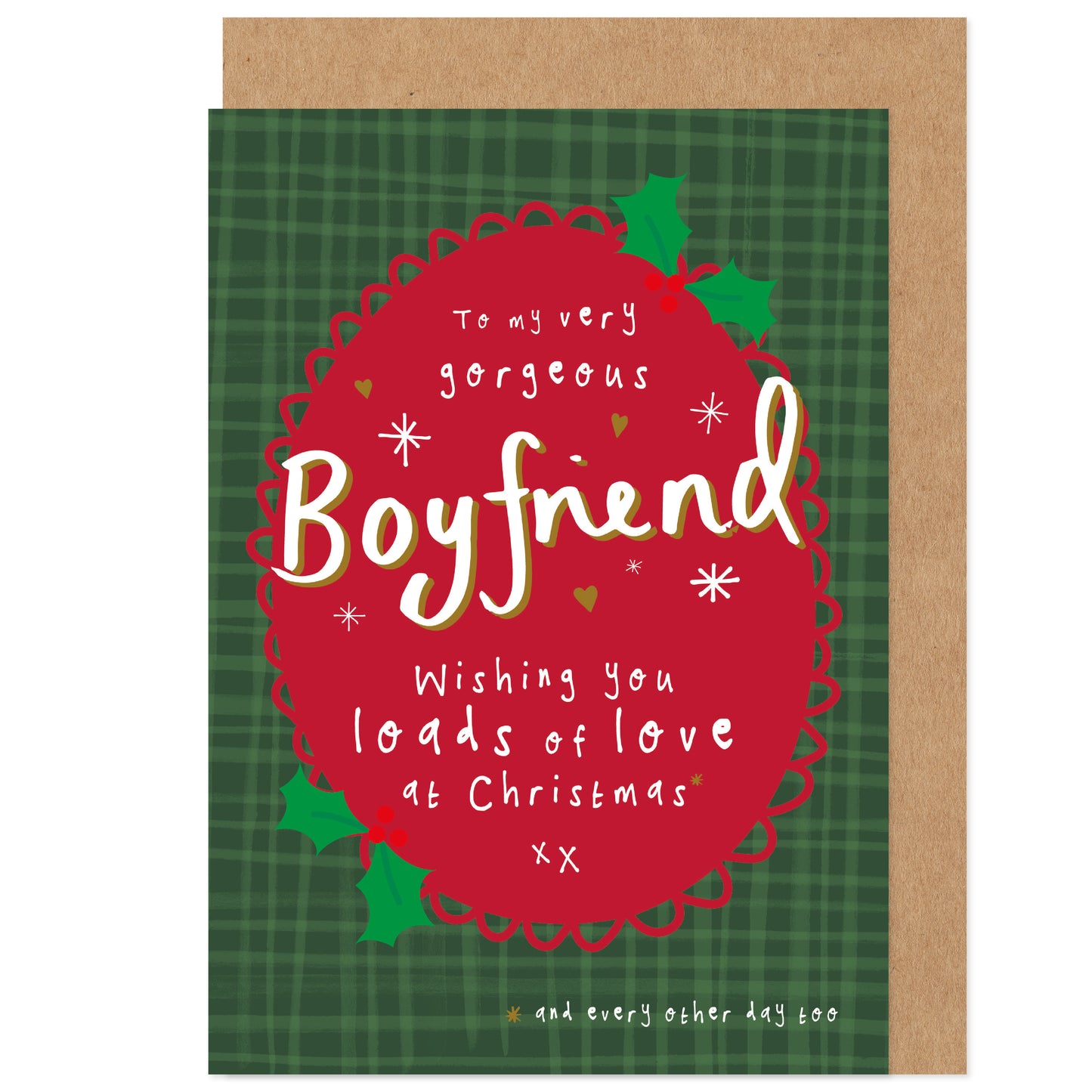 Handsome Boyfriend Christmas Card - Love You Every Day Not Just For Christmas