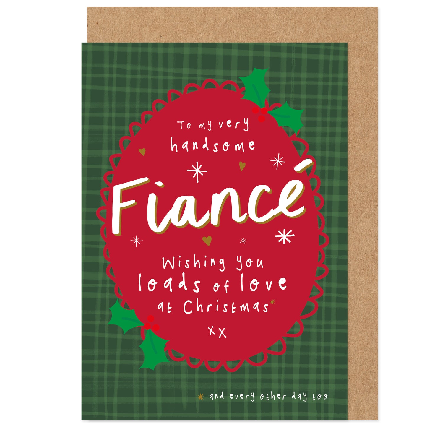 Handsome Fiancé Christmas Card - Holiday, Festive, Engaged, Love You, Romantic, Engaged 2025