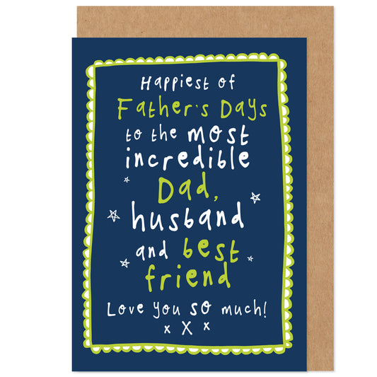 Father's Day Card | Dad Husband Best Friend | Heartfelt Love