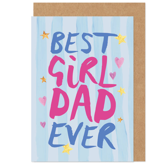 Father's Day Card | Best Girl Dad | Cute Girly Princess