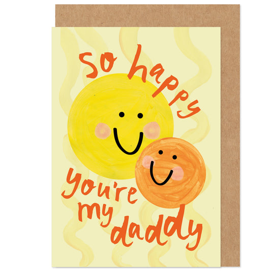 Father's Day Card | So Happy You're My Daddy | Smiley Retro