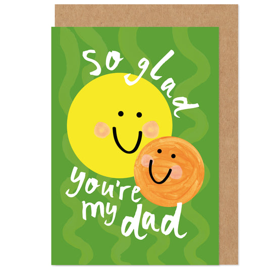 Father's Day Card | So Glad You're My Dad  | Smiley Retro