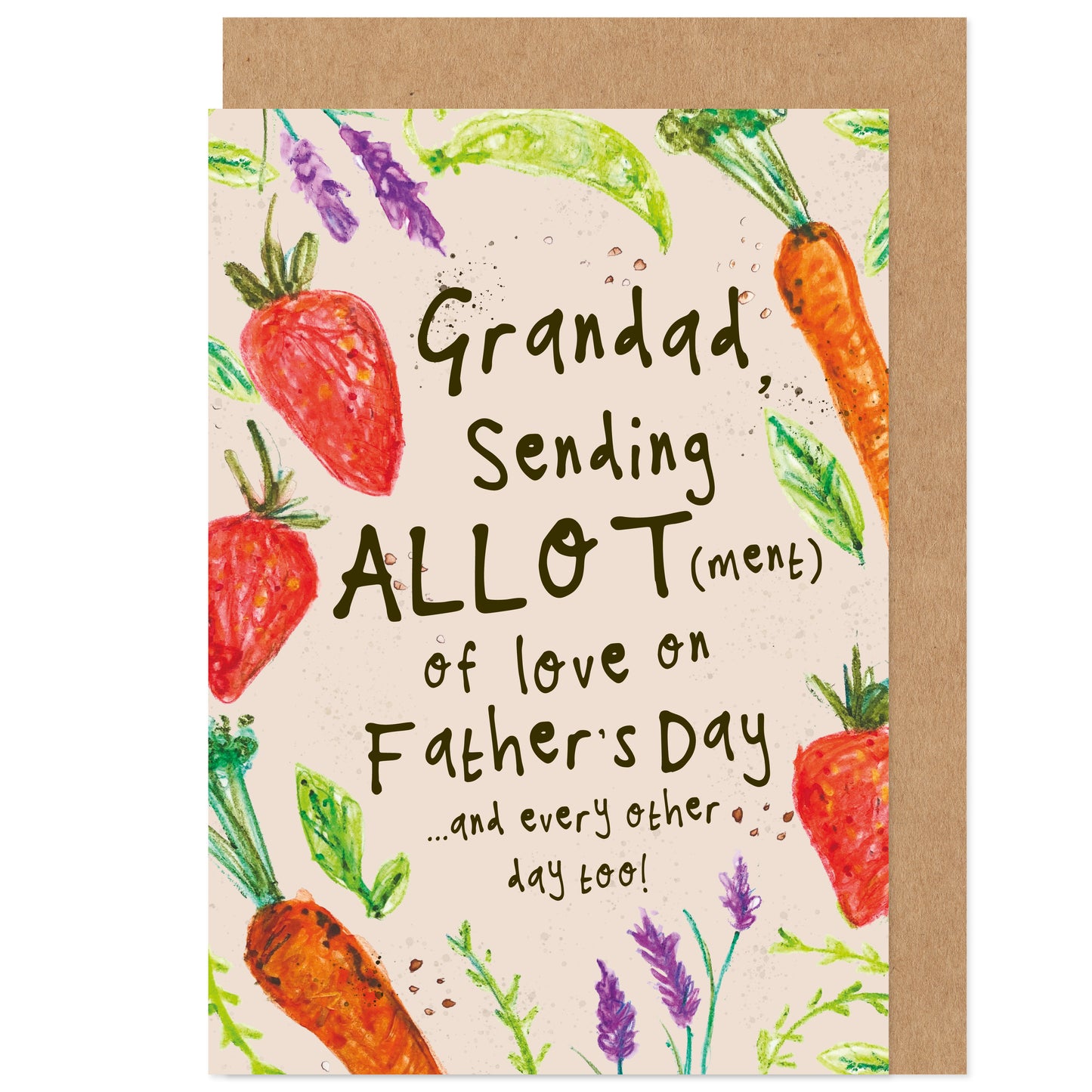 Father's Day Card | Grandad Allotment Gardening | Carrots Strawberry
