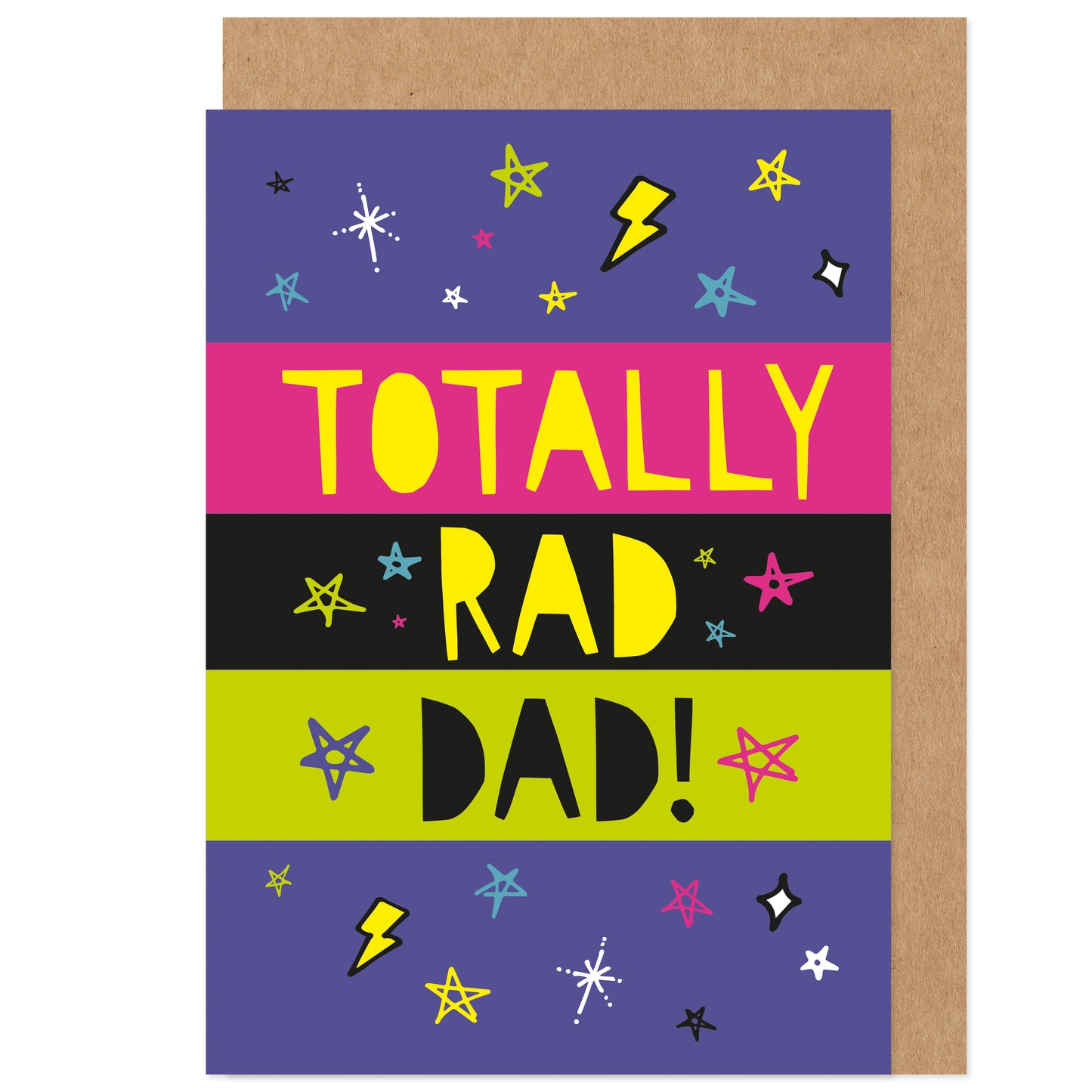 Father's Day Card | Totally Rad Dad | Bright Psychedelic 90s