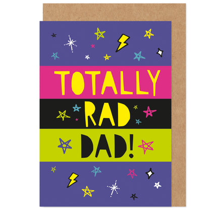 Father's Day Card | Totally Rad Dad | Bright Psychedelic 90s