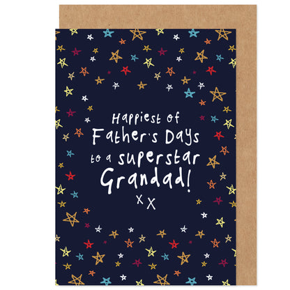 Father's Day Card | Superstar Grandad | Stars Celestial Bright