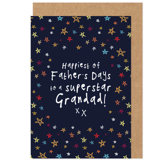 Father's Day Card | Superstar Grandad | Stars Celestial Bright