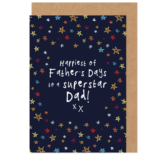Father's Day Card | Superstar DAD | Stars Celestial Bright