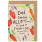 Father's Day Card | Dad Allotment Gardening | Carrots Strawberry