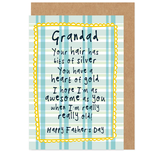 Father's Day Card | Cheeky Rude Grandad Card | Silver Hair, Heart Of Gold, Joke