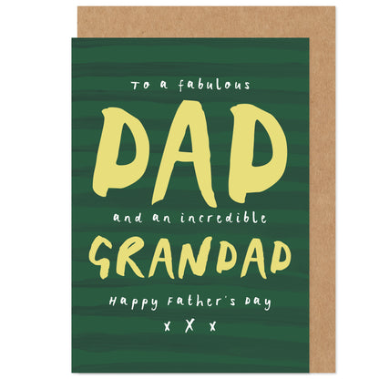 Father's Day Card | Dad & Grandad | Two In One | From Children and Grandchildren