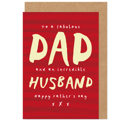 Father's Day Card | Dad & Husband | Two In One | From Children and Wife