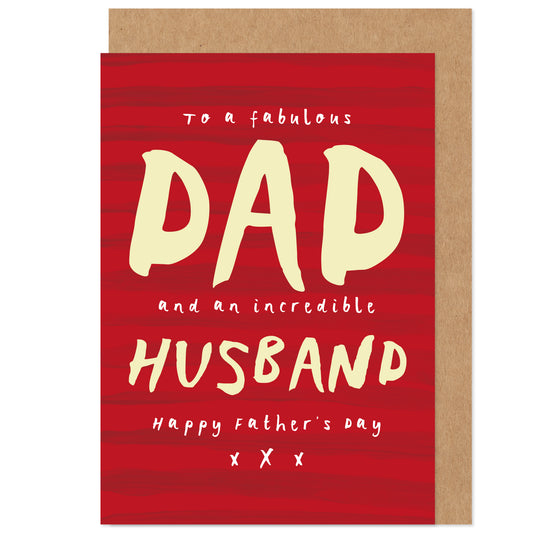 Father's Day Card | Dad & Husband | Two In One | From Children and Wife