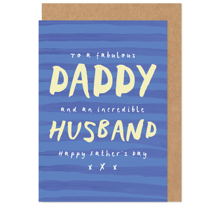 Father's Day Card | Daddy & Husband | Two In One | From Children and Wife