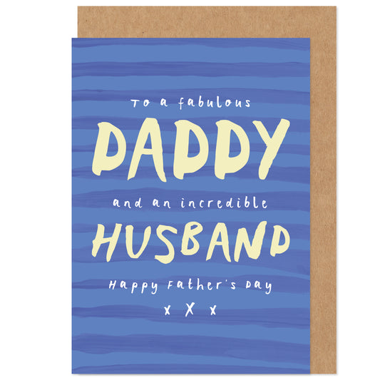 Father's Day Card | Daddy & Husband | Two In One | From Children and Wife