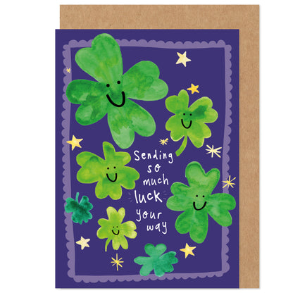 Good Luck Card | Sending Luck Your Way | Four Leaf Clover