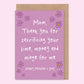 Time, Money, Minge Funny Mother's Day Card