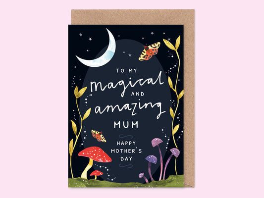 Magical Mum Moth & Mushroom Mother's Day Card