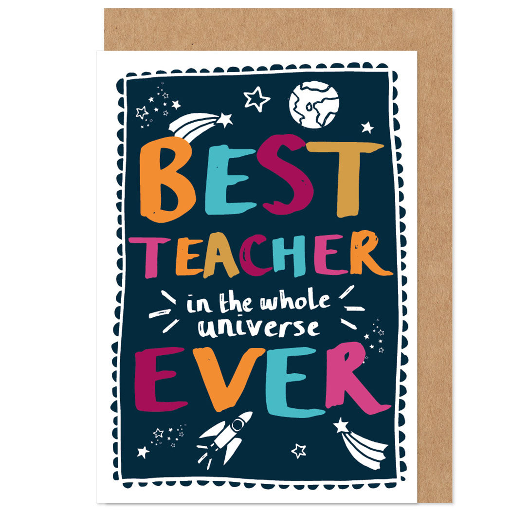 Best Teacher In The Universe Thank You Card