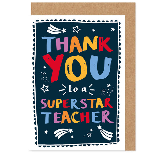 Superstar Teacher Thank You Card