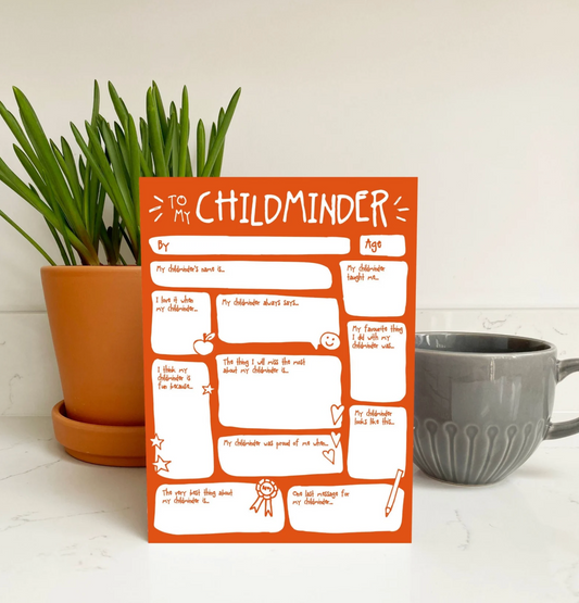 Thank You Childminder Fill In The Blanks Card