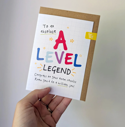 A Level Results Card | A Level Legend | Exam Congratulations Well Done