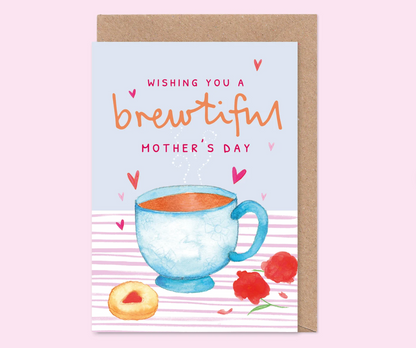 Brewtiful Tea Coffee Mother's Day Card - SUPER SECONDS