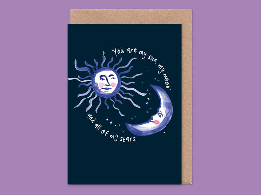 Sun, Moon, Stars Valentine's / Anniversary Card