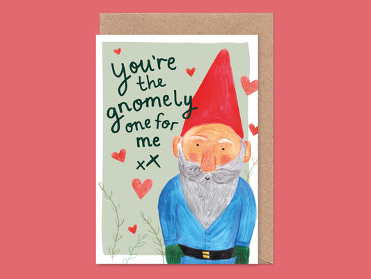 Gnomely One For Me Cute Gnome Valentine's / Anniversary Card