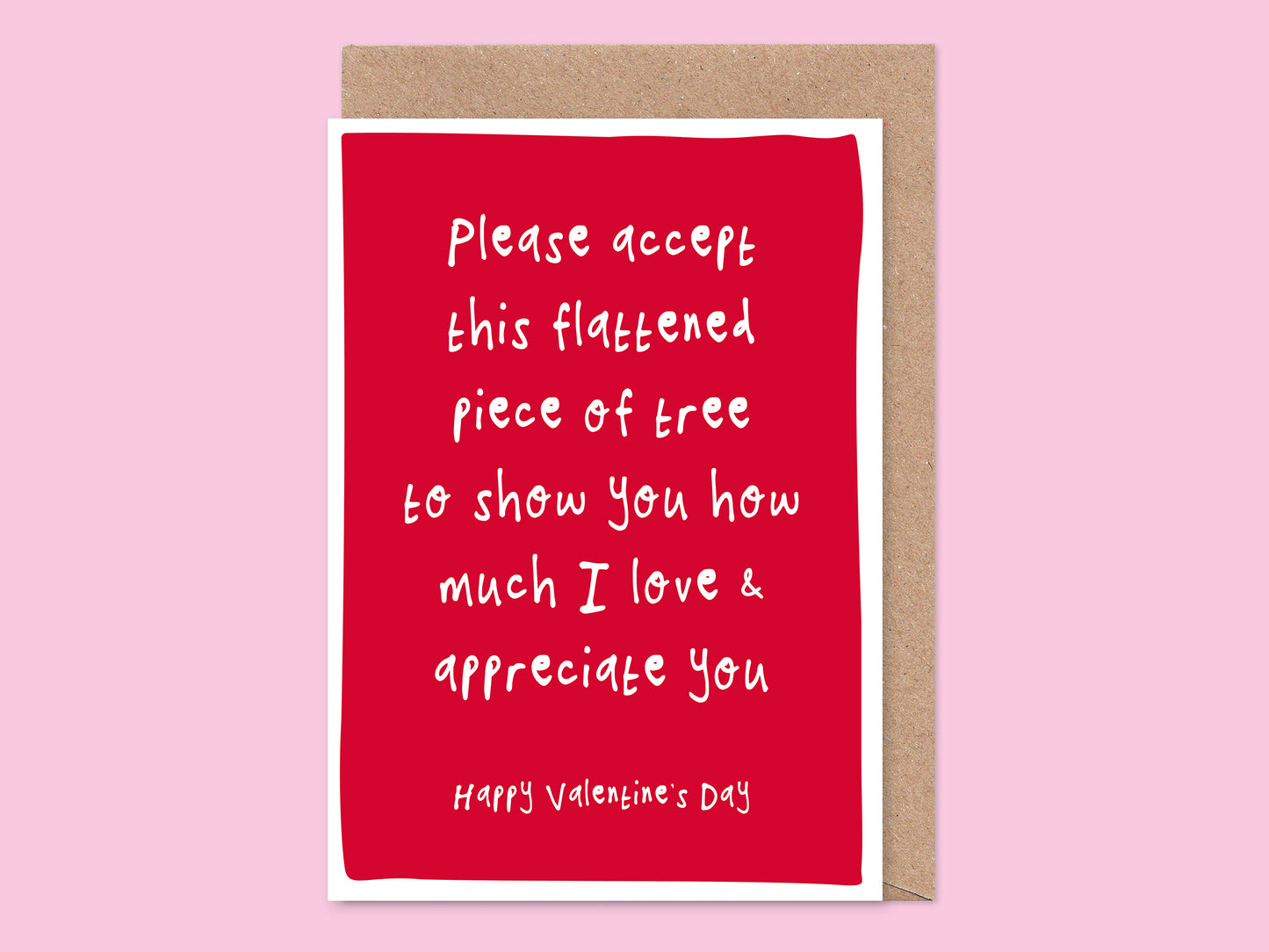 Funny Flat Tree Valentine's Card