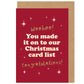 You Made Our Card List Funny Christmas Card