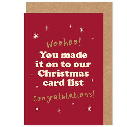 You Made Our Card List Funny Christmas Card