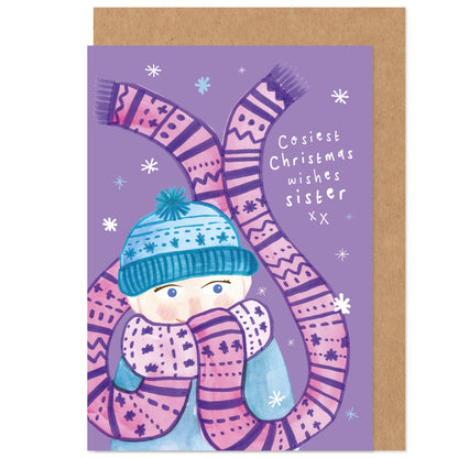 Sister Christmas Card - Cosy Christmas Wishes