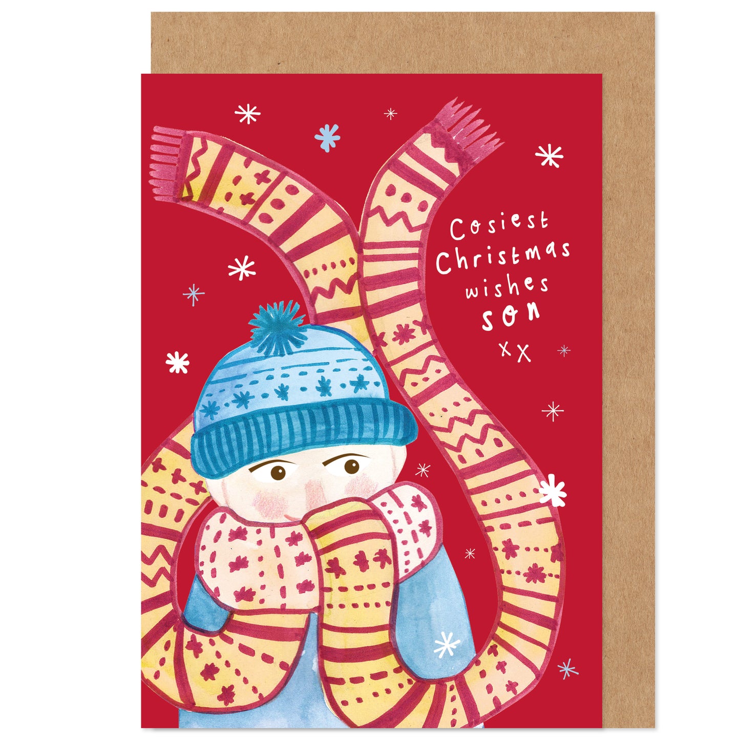 Son Christmas Card - Cosy Christmas Wishes
