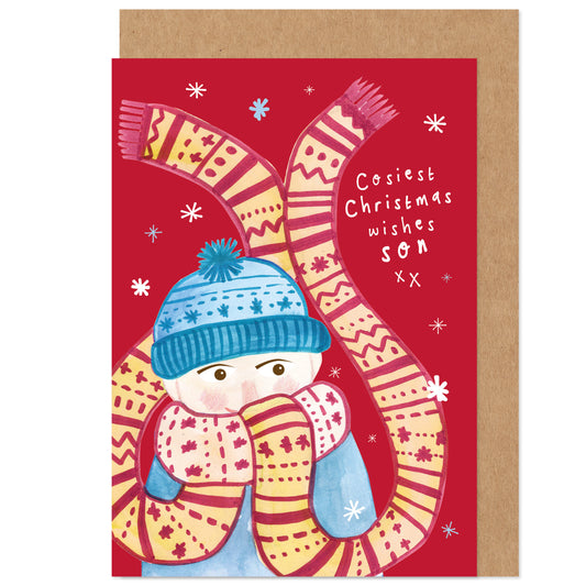 Son Christmas Card - Cosy Christmas Wishes