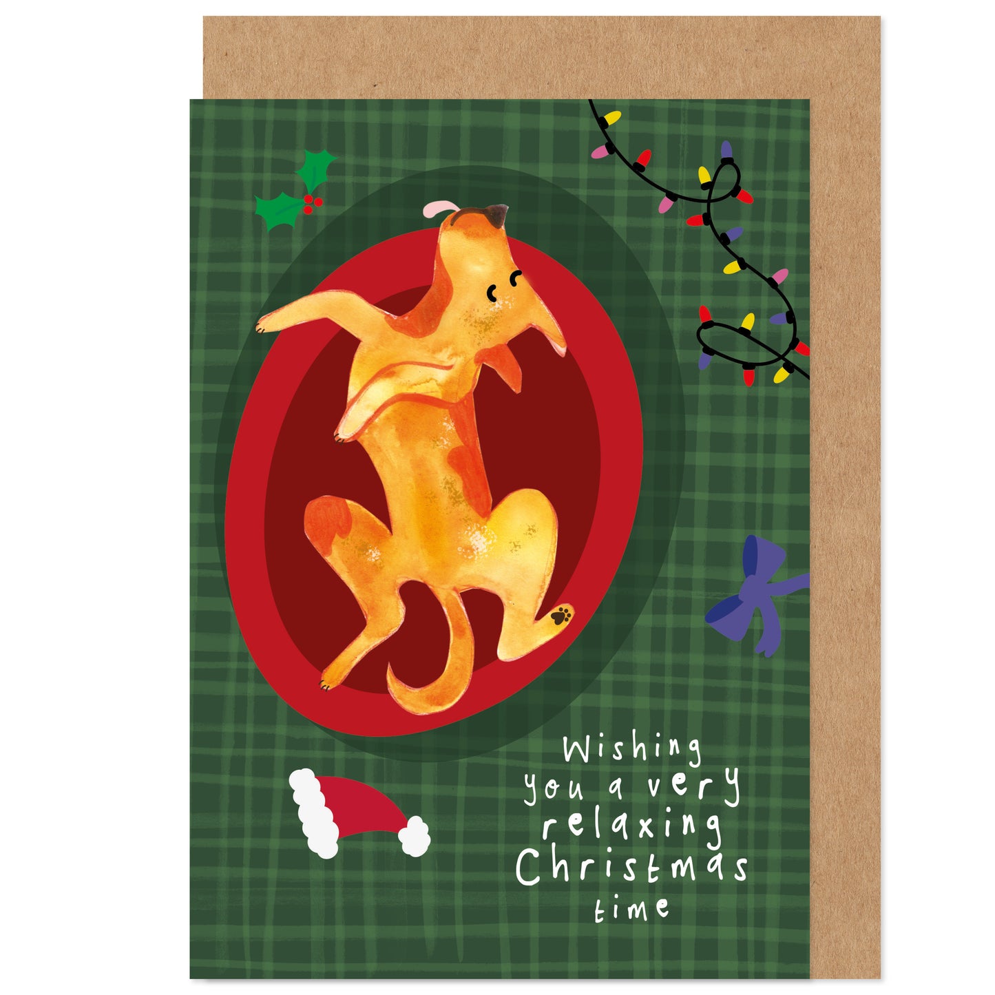 Relaxing Christmas Dog Card