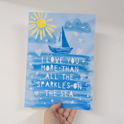 Sparkles On The Sea A4 Print - SUPER SECONDS