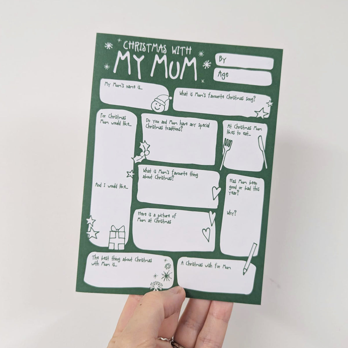 My Mum Fill In The Blanks Christmas Card - SUPER SECONDS