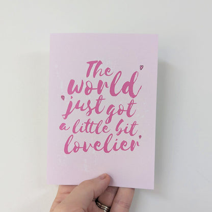 New Baby Girl Little Bit Lovelier Card - SUPER SECONDS