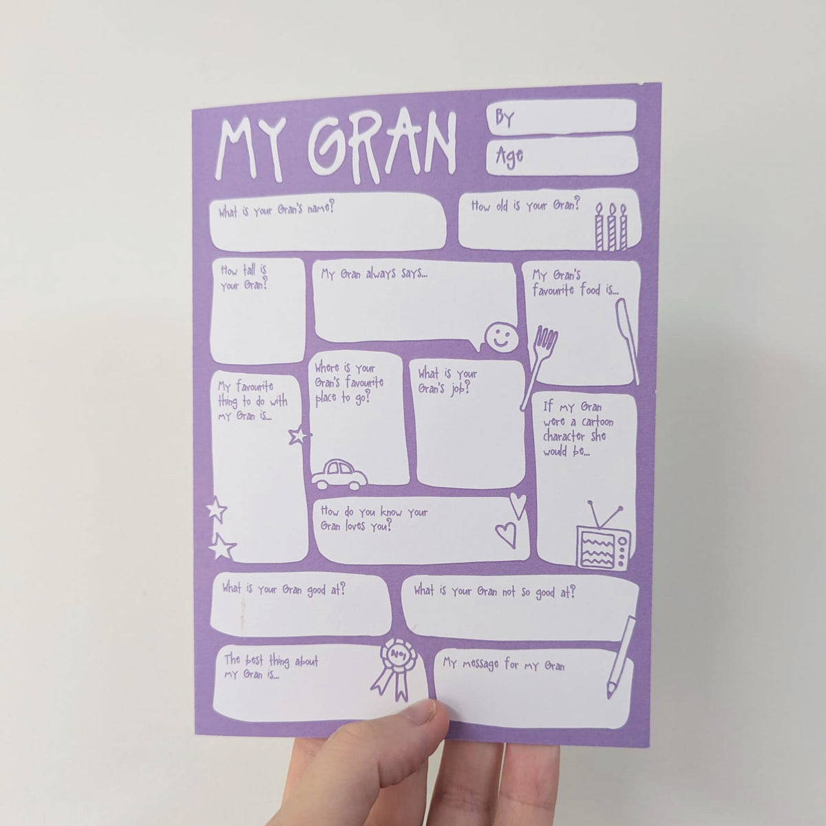 My Gran Fill In The Blanks Card - SUPER SECONDS